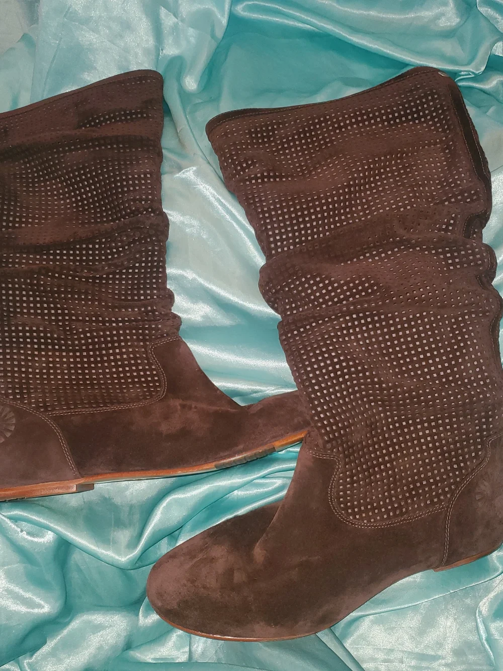 UGG Dark Brown Suede Slouch Boots